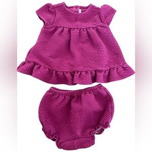 Janie and Jack BABY QUILTED FLORAL MATCHING SET Dusty Fuschia Girls 12-18 Mos